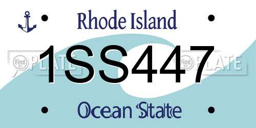 1SS447 Rhode Island License Plate