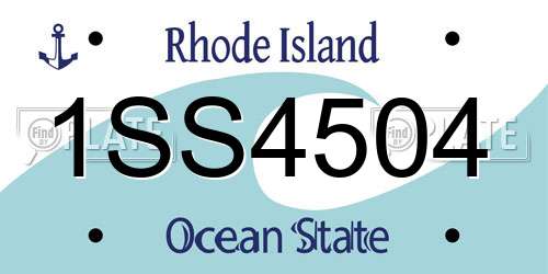 1SS4504 Rhode Island License Plate
