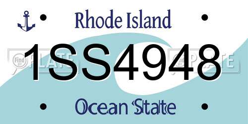 1SS4948 Rhode Island License Plate