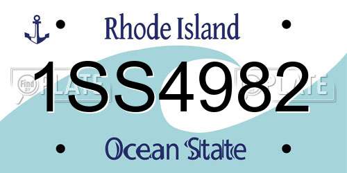 1SS4982 Rhode Island License Plate