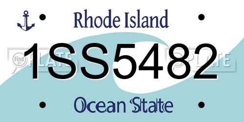 1SS5482 Rhode Island License Plate