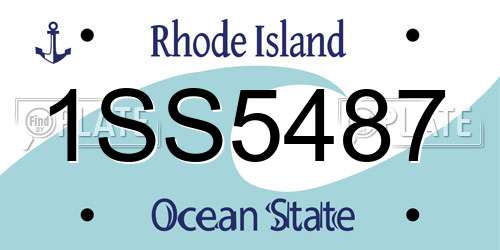 1SS5487 Rhode Island License Plate