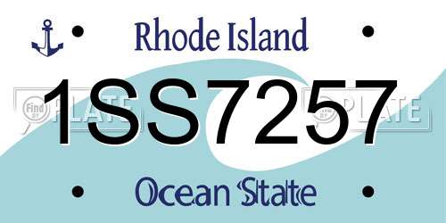 1SS7257 Rhode Island License Plate