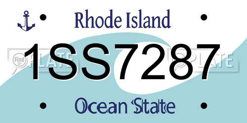 1SS7287 Rhode Island License Plate