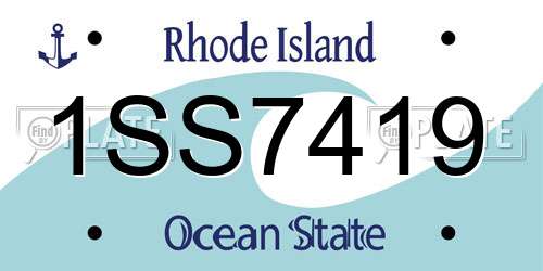 1SS7419 Rhode Island License Plate