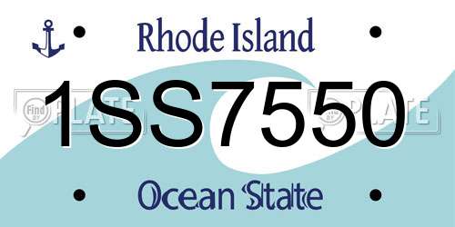1SS7550 Rhode Island License Plate