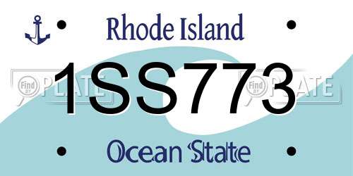 1SS773 Rhode Island License Plate