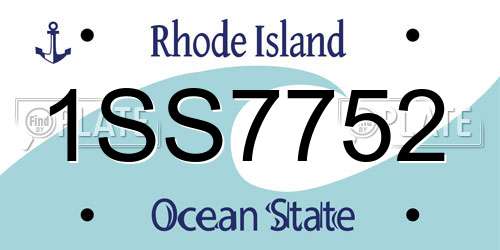 1SS7752 Rhode Island License Plate