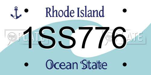 1SS776 Rhode Island License Plate