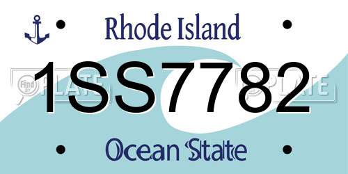 1SS7782 Rhode Island License Plate