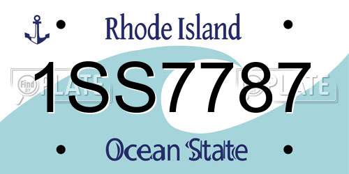 1SS7787 Rhode Island License Plate