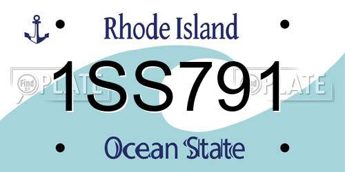 1SS791 Rhode Island License Plate