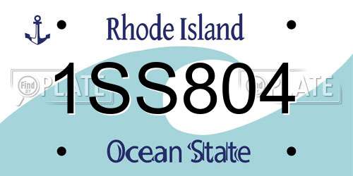 1SS804 Rhode Island License Plate