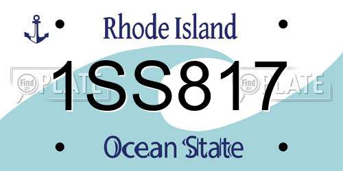 1SS817 Rhode Island License Plate