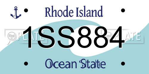 1SS884 Rhode Island License Plate