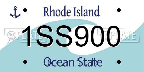 1SS900 Rhode Island License Plate