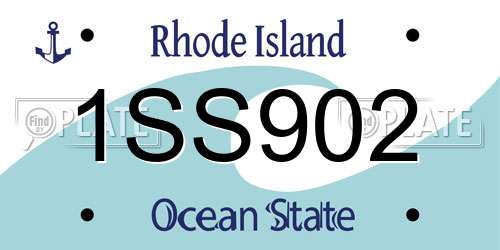 1SS902 Rhode Island License Plate