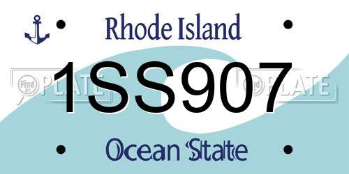 1SS907 Rhode Island License Plate