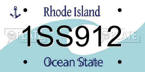 1SS912 Rhode Island License Plate