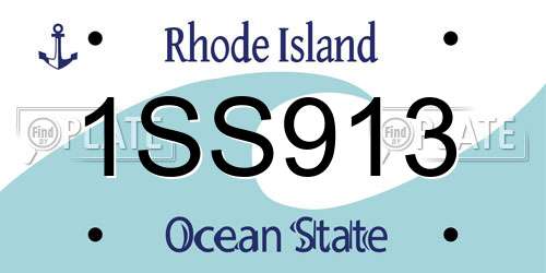 1SS913 Rhode Island License Plate