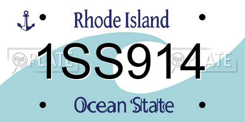 1SS914 Rhode Island License Plate