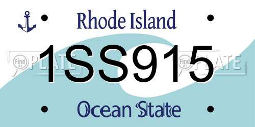 1SS915 Rhode Island License Plate