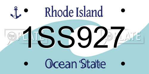1SS927 Rhode Island License Plate