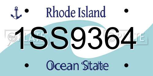 1SS9364 Rhode Island License Plate