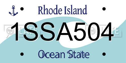 1SSA504 Rhode Island License Plate