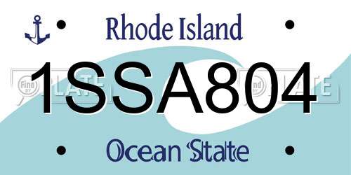 1SSA804 Rhode Island License Plate