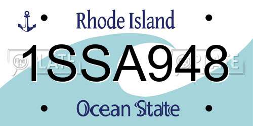 1SSA948 Rhode Island License Plate