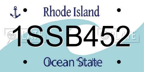 1SSB452 Rhode Island License Plate