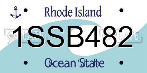 1SSB482 Rhode Island License Plate