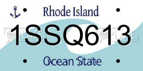1SSQ613 Rhode Island License Plate