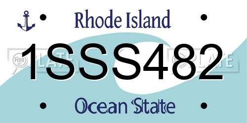 1SSS482 Rhode Island License Plate