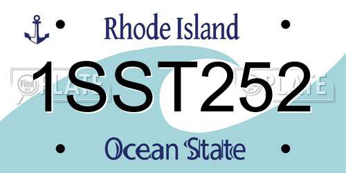 1SST252 Rhode Island License Plate
