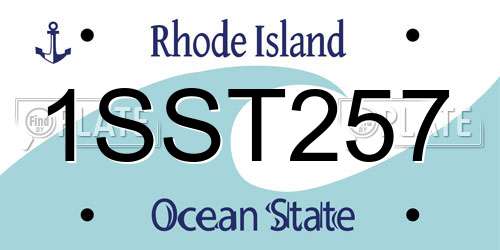 1SST257 Rhode Island License Plate