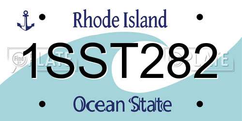1SST282 Rhode Island License Plate