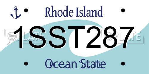 1SST287 Rhode Island License Plate