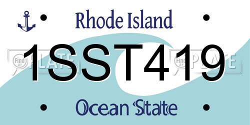 1SST419 Rhode Island License Plate