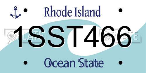 1SST466 Rhode Island License Plate