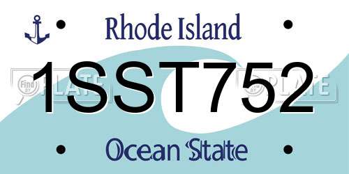 1SST752 Rhode Island License Plate
