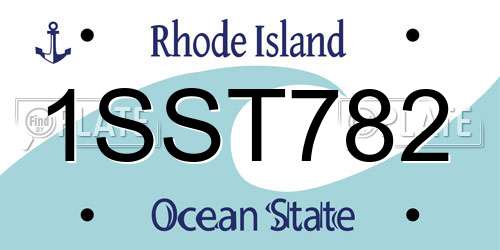 1SST782 Rhode Island License Plate