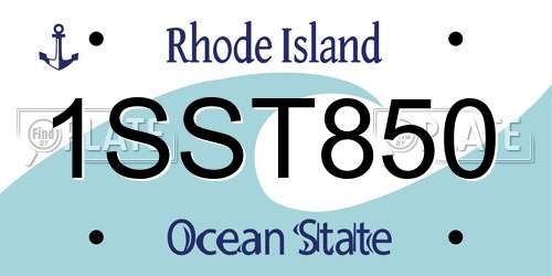 1SST850 Rhode Island License Plate
