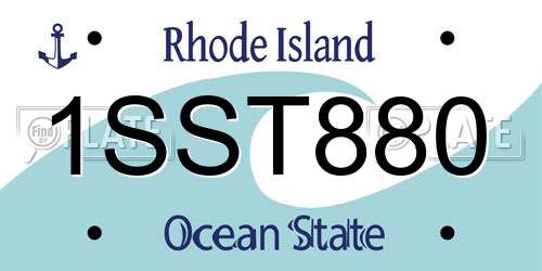 1SST880 Rhode Island License Plate