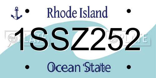 1SSZ252 Rhode Island License Plate