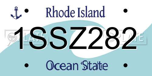 1SSZ282 Rhode Island License Plate