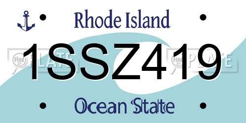 1SSZ419 Rhode Island License Plate