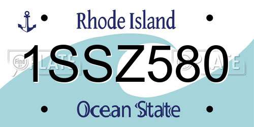 1SSZ580 Rhode Island License Plate