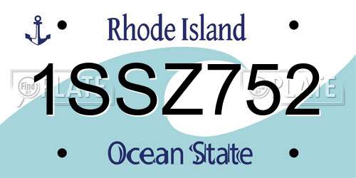 1SSZ752 Rhode Island License Plate